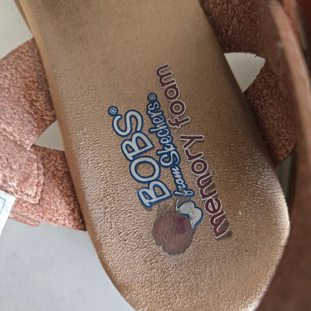 Women's BOBS from Skechers Brown & White Sandals Size 7 - Picture 8 of 9